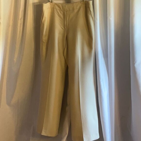ANN TAYLOR SILK & wool blend pants in size 12 in tan - Picture 1 of 11